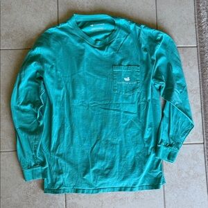 Southern Marsh Aqua/Green Long Sleeve Pocket Tee Expedition Series Size XL